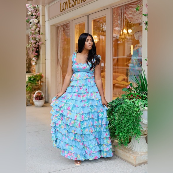 LoveShackFancy Idra Tiered Floral-print Voile Maxi Dress - 6 - Picture 5 of 5